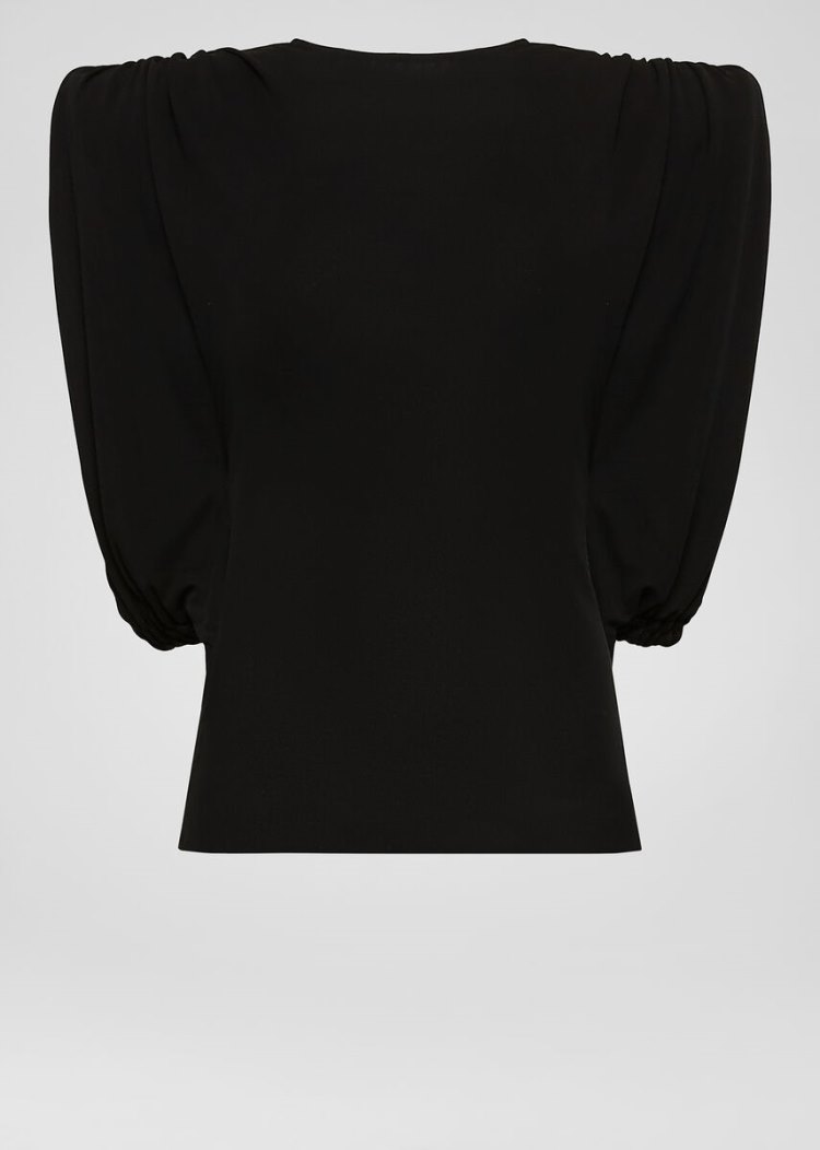 Versace Sculptural Shoulder κοντο Crêpe Top Αριστος γυναικεια μαυρα | 2C1RIES