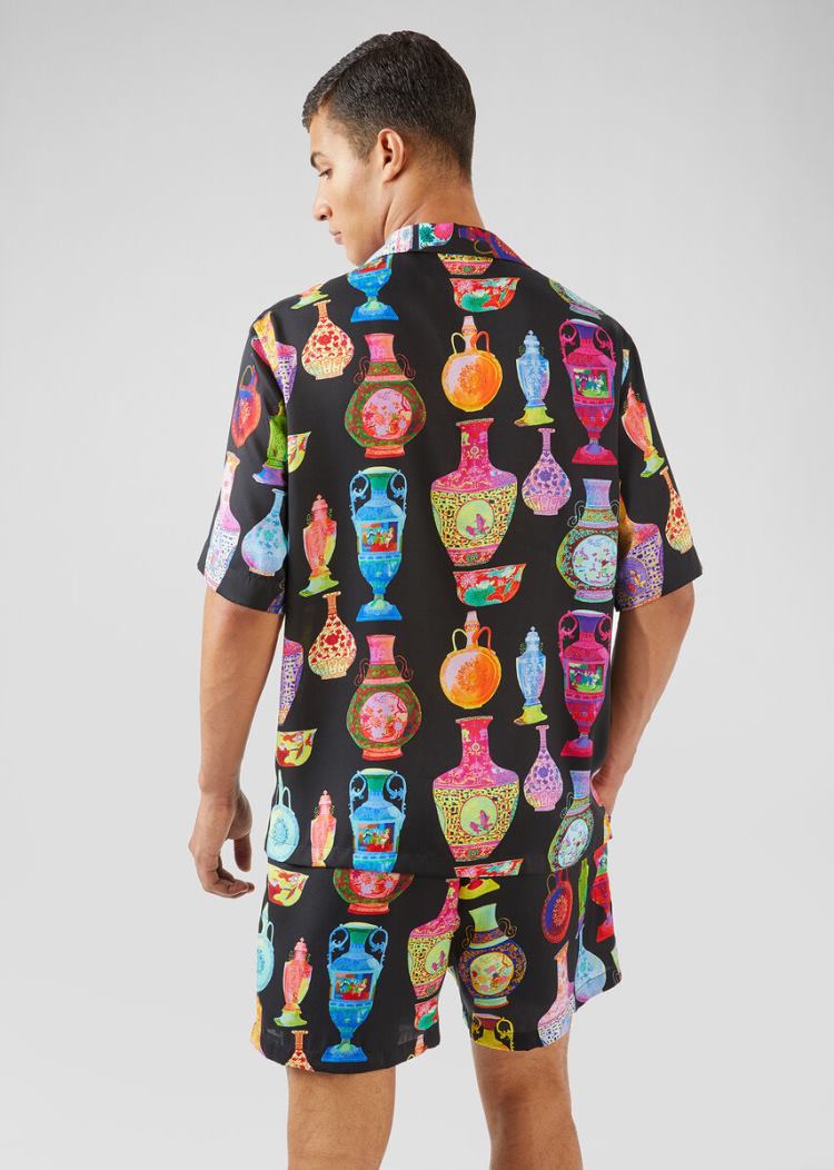 Versace Seven Vessels Print Shirt πουκαμισα ανδρικα Πολύχρωμο | Q4RU3NS