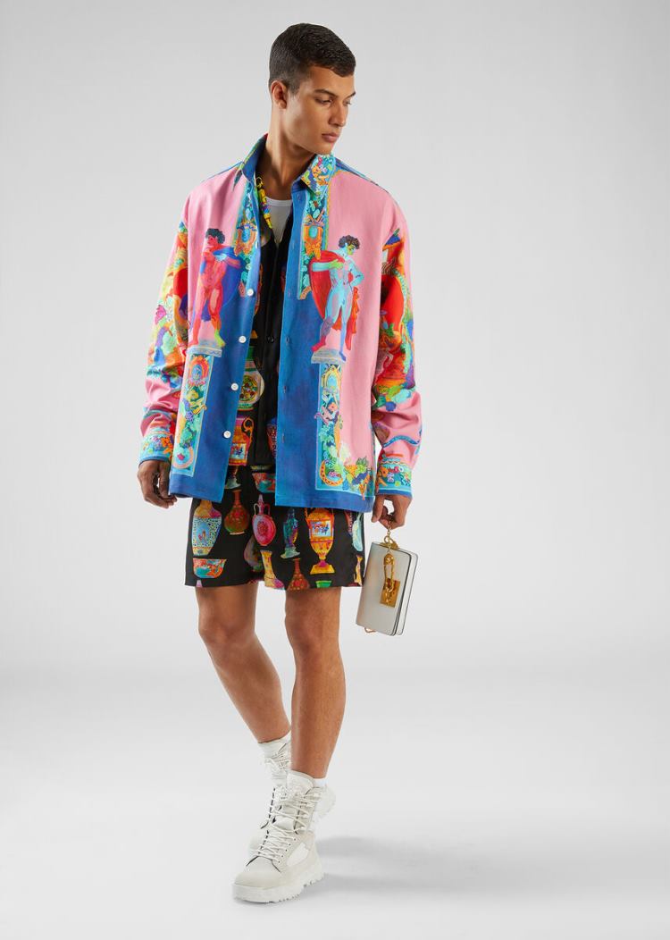 Versace Seven Vessels Print Shorts σορτσ ανδρικα Πολύχρωμο | 4HAWHTA