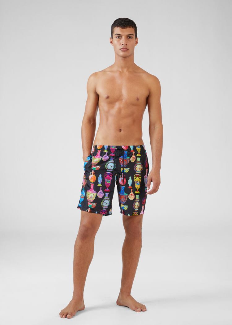 Versace Seven Vessels Print Swim Trunks μαγιό ανδρικα Πολύχρωμο | ZHC013W