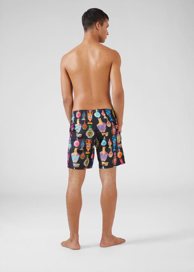 Versace Seven Vessels Print Swim Trunks μαγιό ανδρικα Πολύχρωμο | ZHC013W