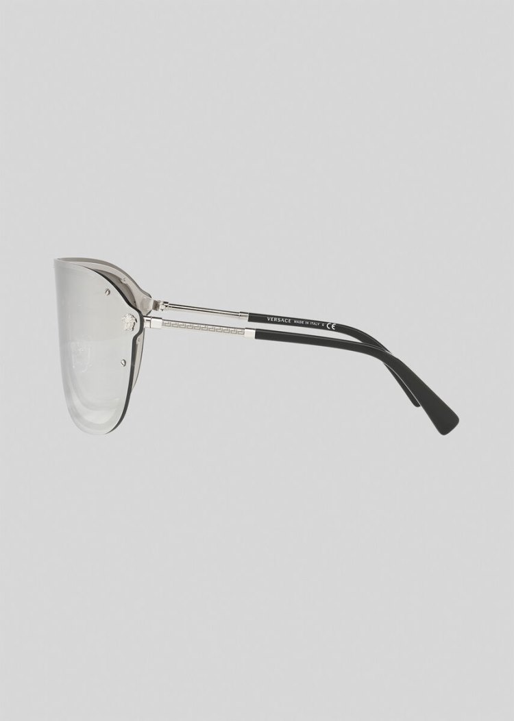 Versace Silver #Frenergy Visor γυαλια ηλιου ανδρικα ασημι | DTAWWIA