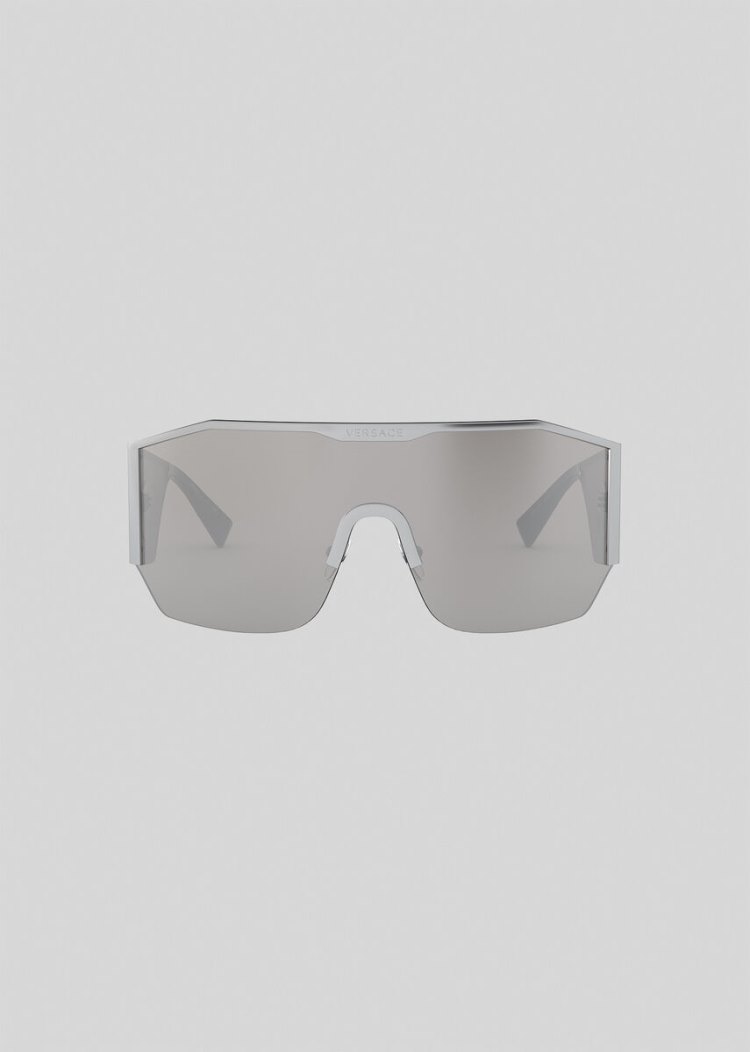 Versace Silver Medusa Halo Shield γυαλια ηλιου γυναικεια ασημι | 4G9PR9E