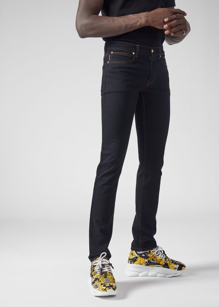 Versace Slim Fit Jeans τζιν παντελονι ανδρικα μαυρα | 6QYP2QP