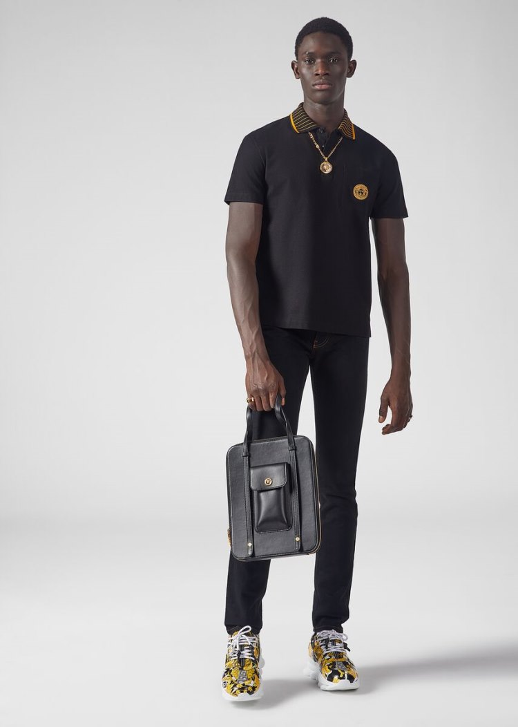 Versace Slim Fit Jeans τζιν παντελονι ανδρικα μαυρα | 6QYP2QP