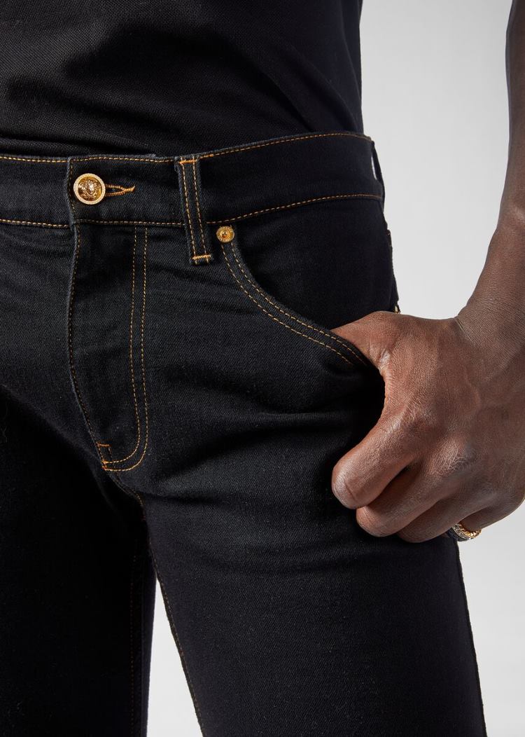 Versace Slim Fit Jeans τζιν παντελονι ανδρικα μαυρα | 6QYP2QP