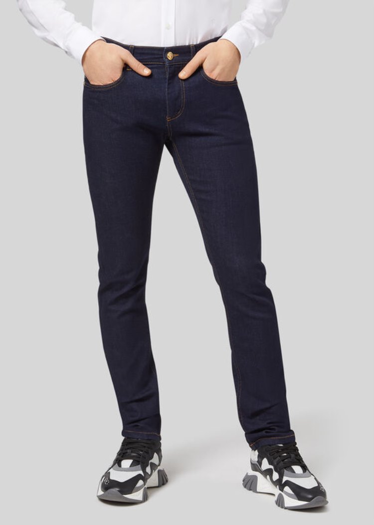 Versace Slim Fit Jeans τζιν παντελονι ανδρικα μπλε | Q08O1HM