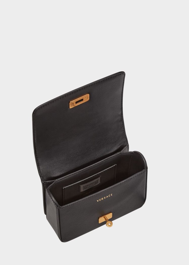 Versace Small Icon Shoulder Bag τσάντεσ ώμου γυναικεια μαυρα | BTSDT7U