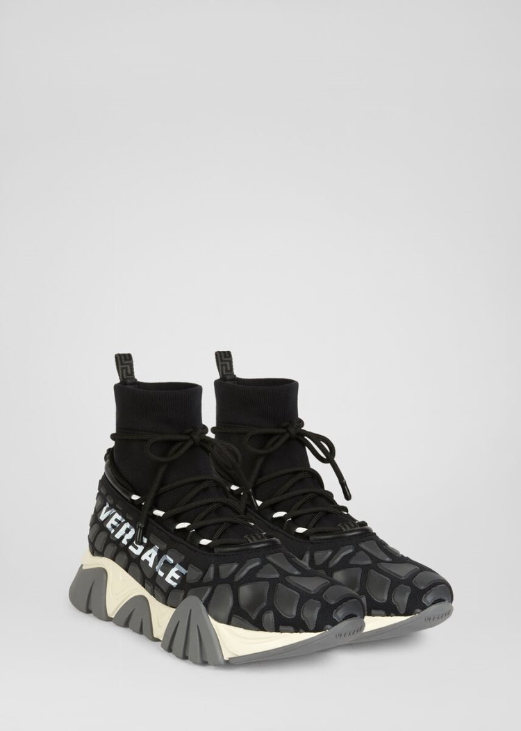 Versace Squalo Knit Trainers αθλητικα ανδρικα μαυρα | MDLGH03