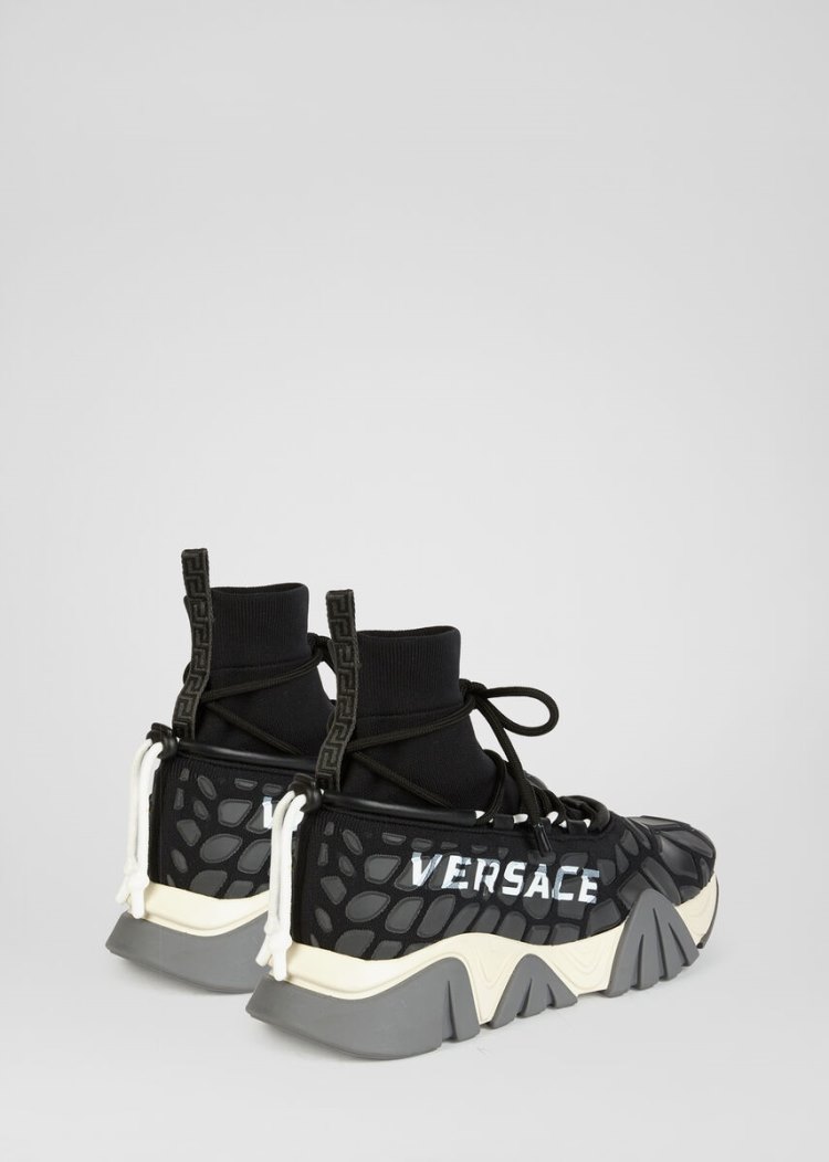 Versace Squalo Knit Trainers αθλητικα ανδρικα μαυρα | MDLGH03