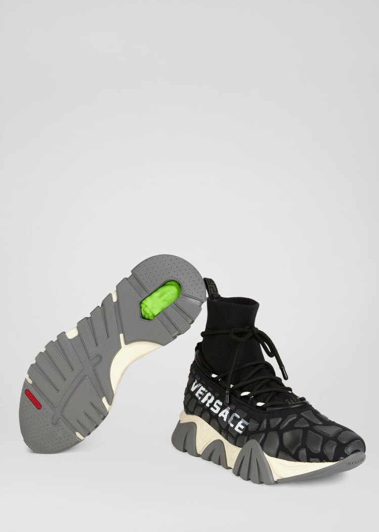 Versace Squalo Knit Trainers αθλητικα ανδρικα μαυρα | MDLGH03