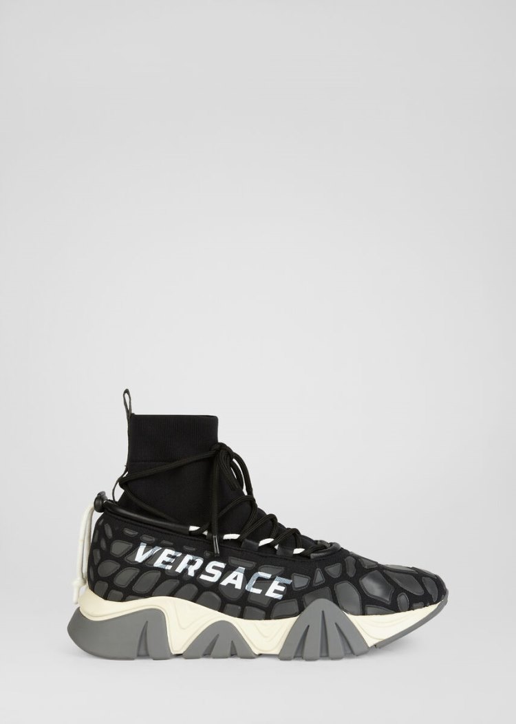 Versace Squalo Knit Trainers αθλητικα ανδρικα μαυρα | MDLGH03