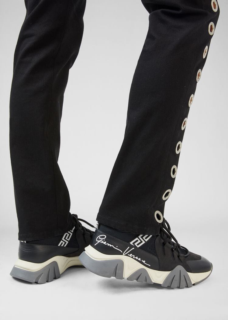 Versace Squalo Knit Trainers αθλητικα ανδρικα μαυρα | QNLA8HW