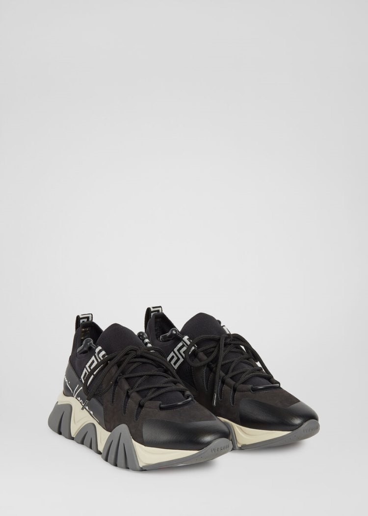 Versace Squalo Knit Trainers αθλητικα ανδρικα μαυρα | QNLA8HW
