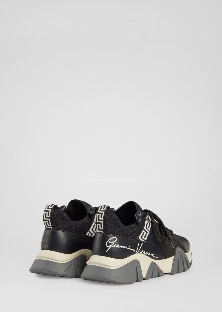 Versace Squalo Knit Trainers αθλητικα ανδρικα μαυρα | QNLA8HW