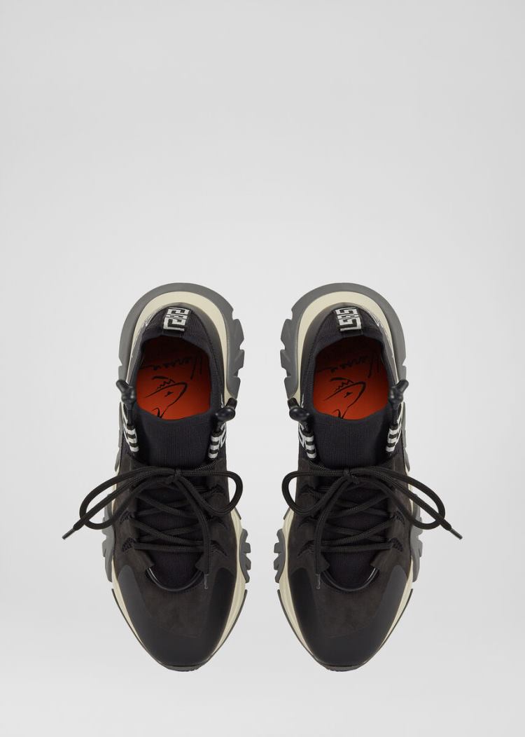 Versace Squalo Knit Trainers αθλητικα ανδρικα μαυρα | QNLA8HW