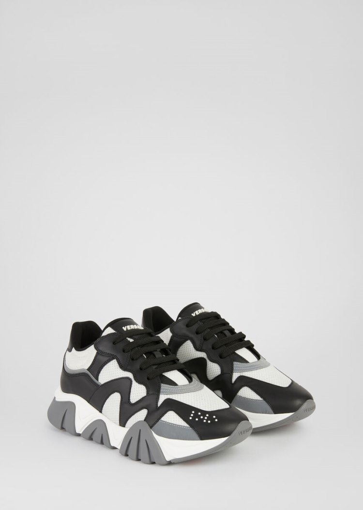 Versace Squalo Trainers αθλητικα ανδρικα ασπρα μαυρα | D7CIOTS