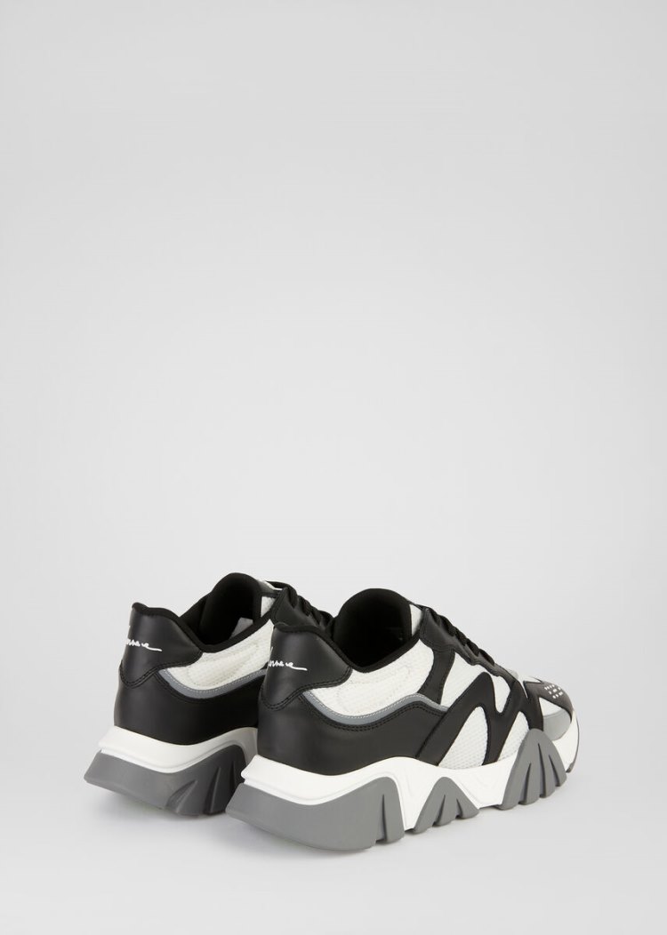 Versace Squalo Trainers αθλητικα ανδρικα ασπρα μαυρα | D7CIOTS