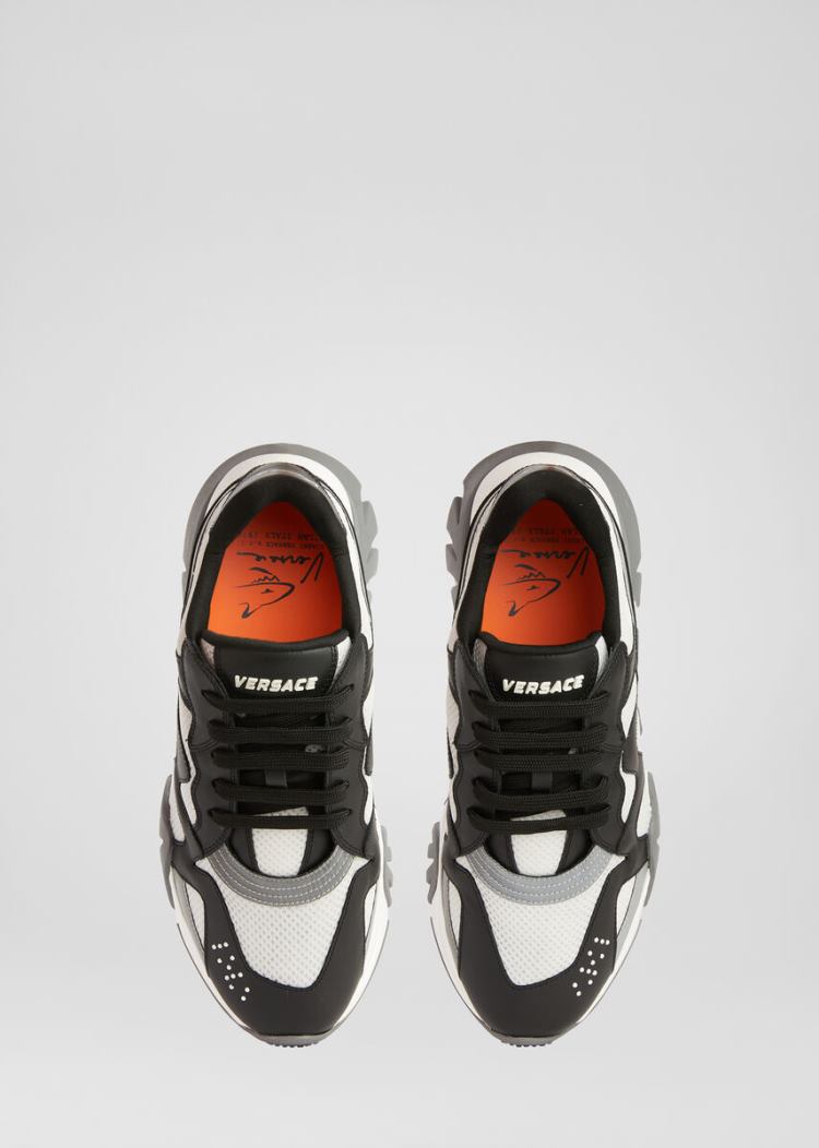 Versace Squalo Trainers αθλητικα ανδρικα ασπρα μαυρα | D7CIOTS