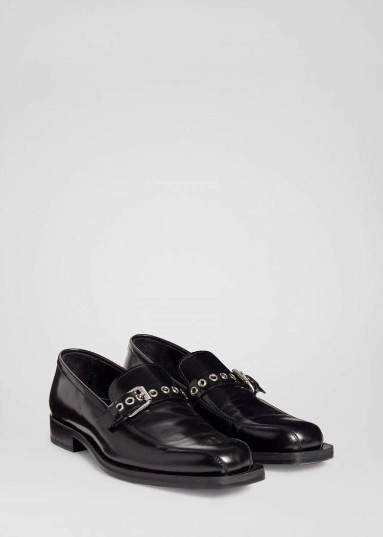 Versace Square toe δερματινα Loafers Loafers ανδρικα μαυρα | UBGVXF9