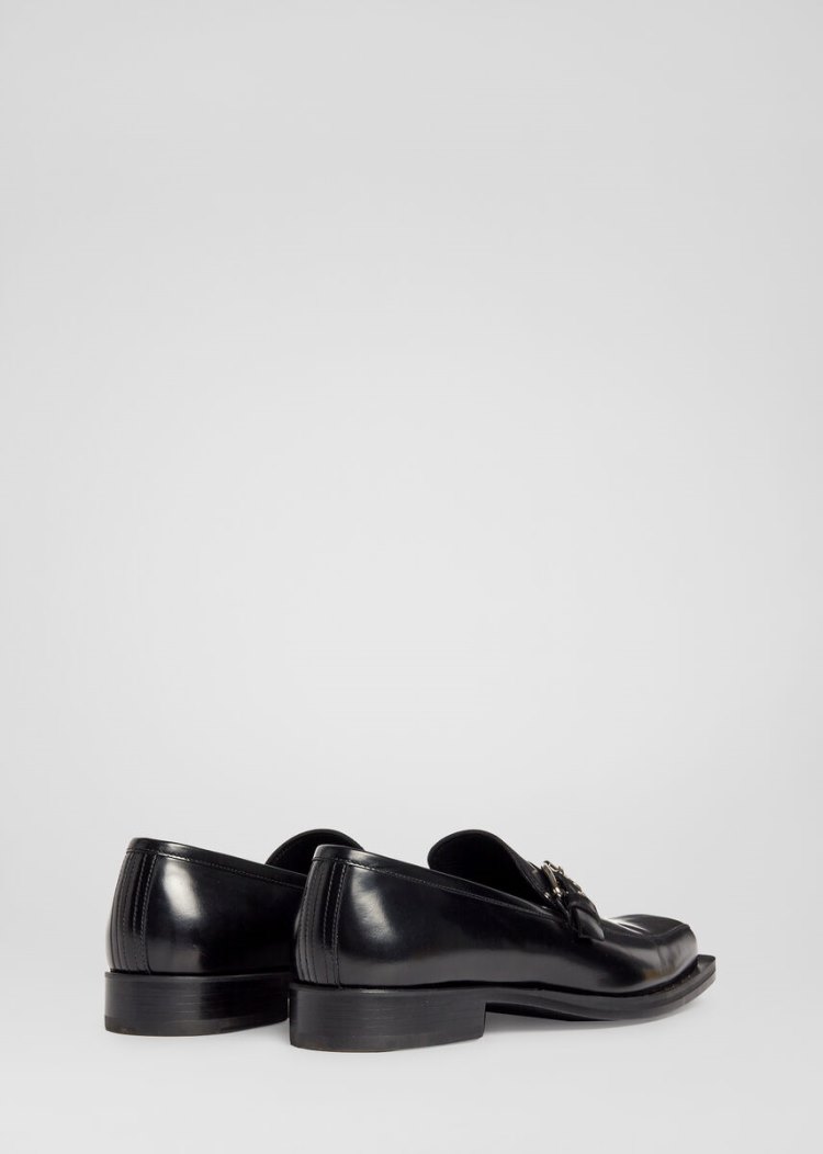 Versace Square toe δερματινα Loafers Loafers ανδρικα μαυρα | UBGVXF9