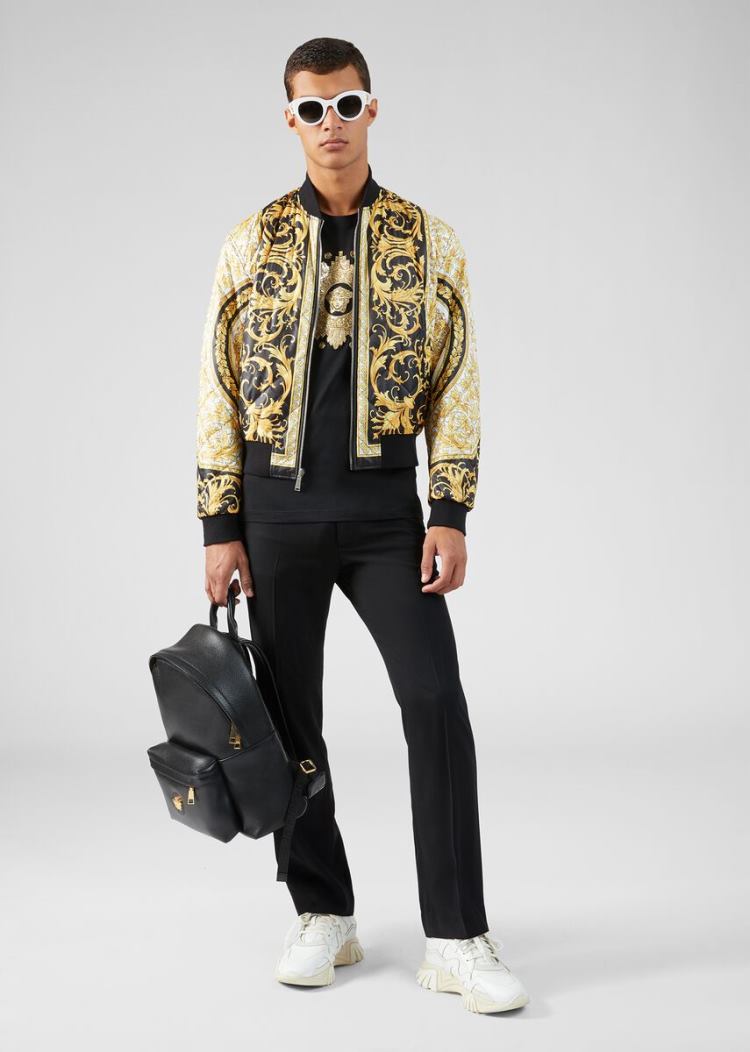 Versace Studded Medusa Western T Shirt μπλουζακια ανδρικα μαυρα | MNOA961