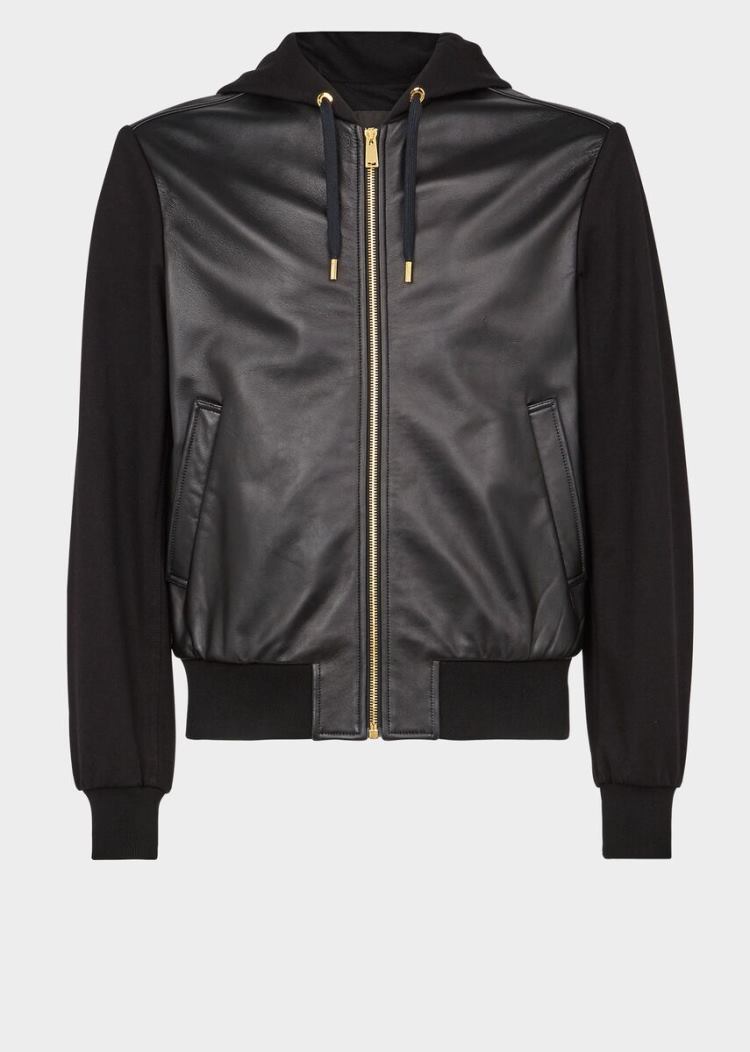 Versace Studded Medusa Κουκουλοφόρος δερματινα Jacket μπουφαν ανδρικα μαυρα | L3P0TP1
