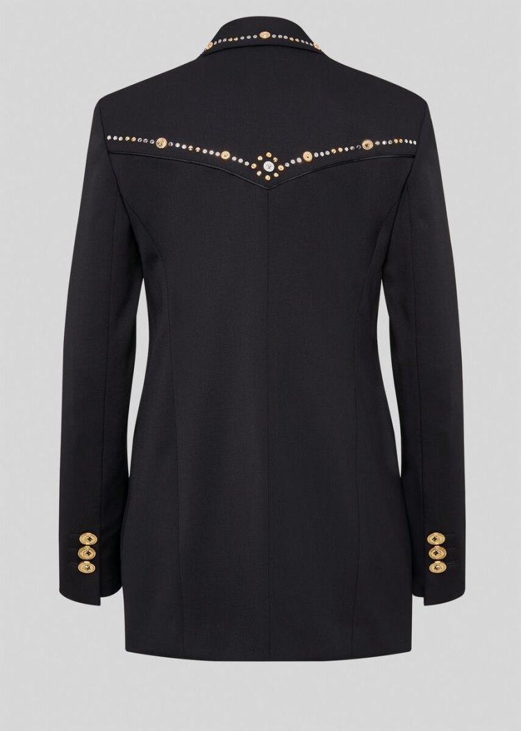 Versace Studded Wool Blazer Μπλέιζερ γυναικεια μαυρα | RM7UY5U