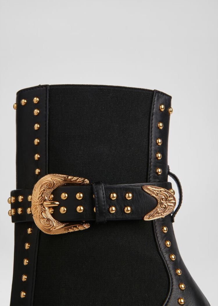 Versace Studded δερματινα Ankle Boots μποτεσ γυναικεια μαυρα | LDPUYOK