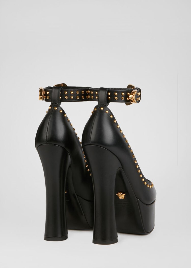 Versace Studded δερματινα Pumps γοβεσ γυναικεια μαυρα | OTMCE6K