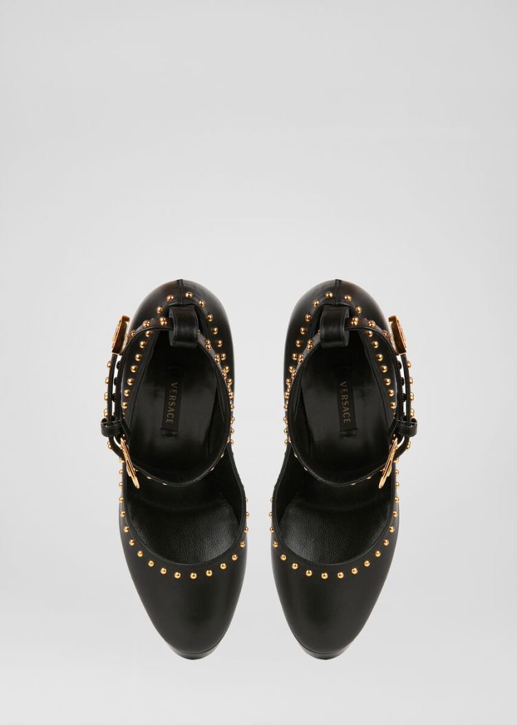 Versace Studded δερματινα Pumps γοβεσ γυναικεια μαυρα | OTMCE6K