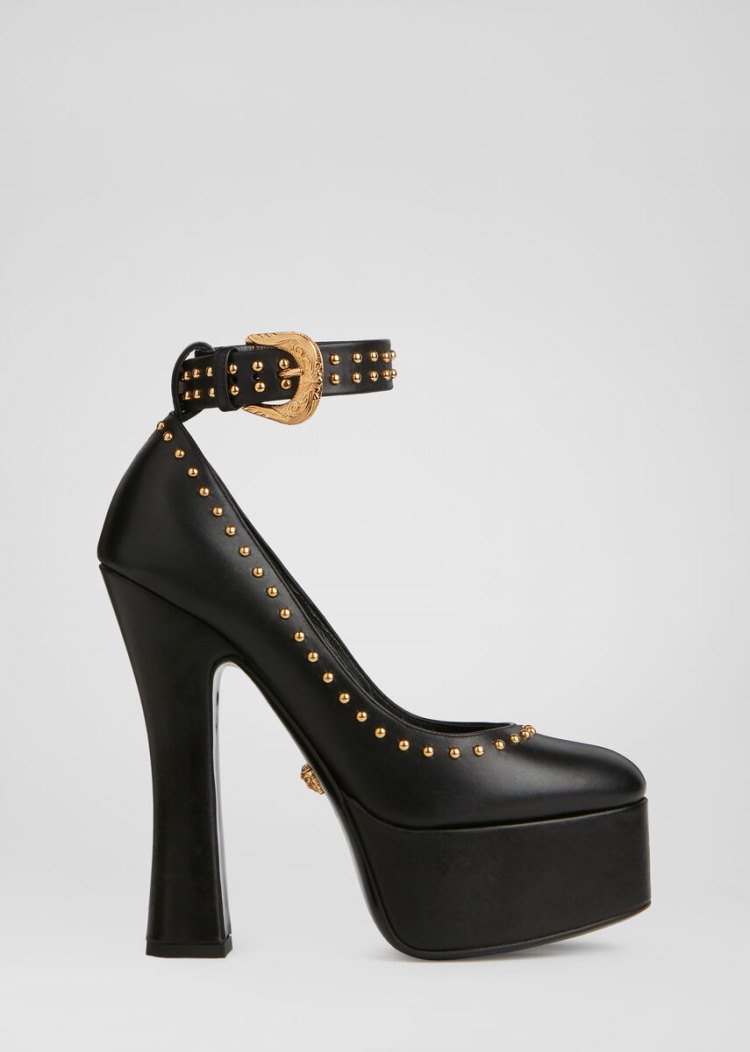 Versace Studded δερματινα Pumps γοβεσ γυναικεια μαυρα | OTMCE6K