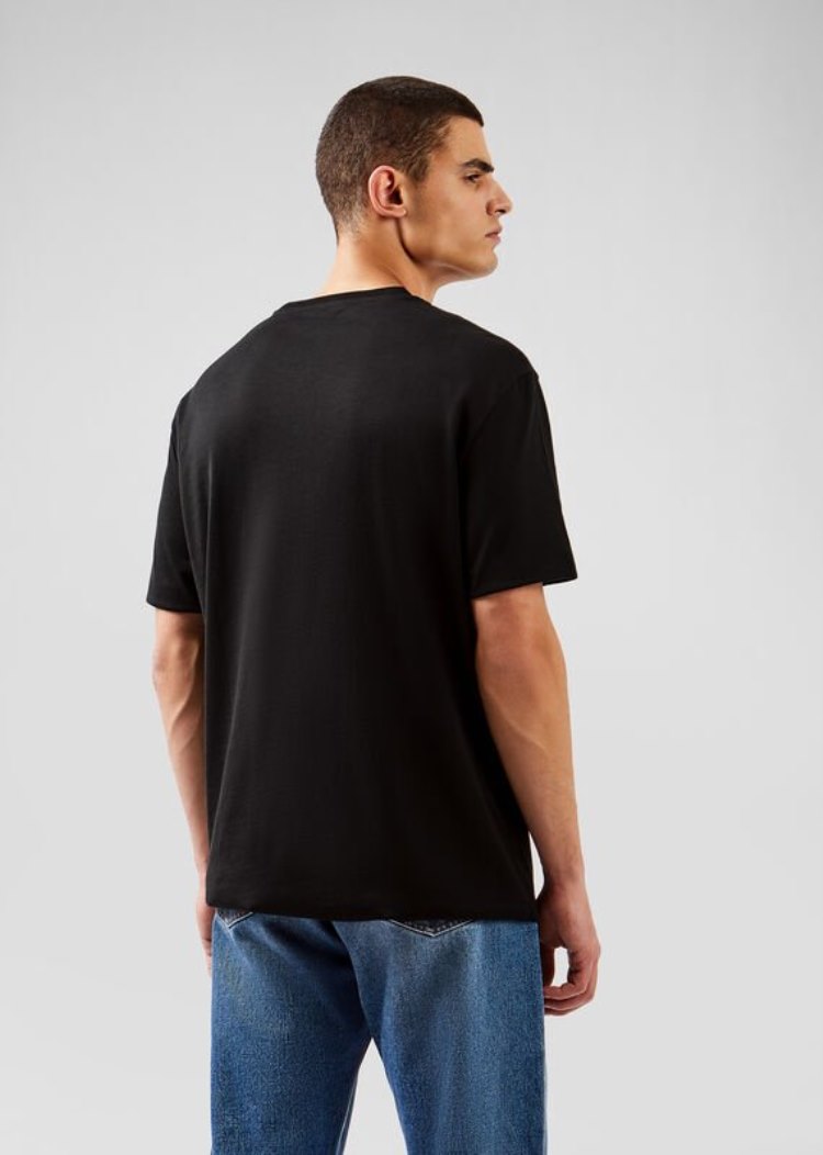 Versace Sustainable Logo Slim Fit T Shirt μπλουζακια ανδρικα μαυρα | 33V7137