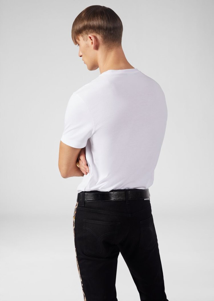 Versace Sustainable Medusa Logo T Shirt μπλουζακια ανδρικα ασπρα | BVWGNUA