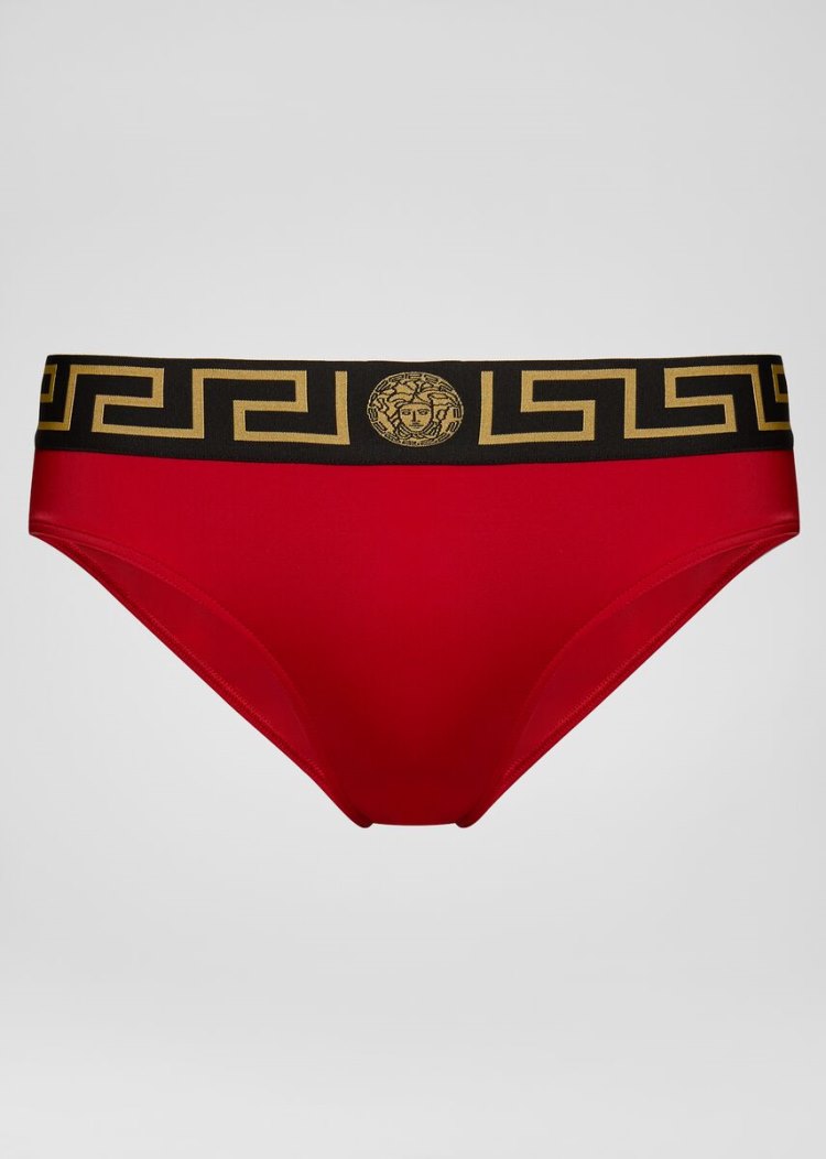 Versace Swim briefs with Medusa and Greek Key μαγιό ανδρικα κοκκινα | DKBGEUH