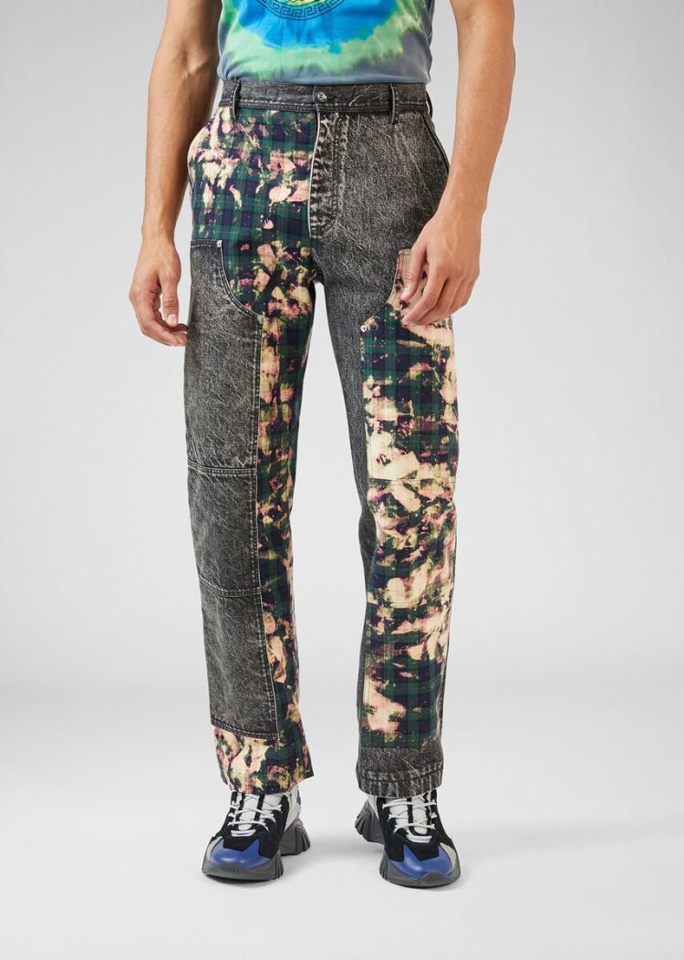 Versace Tartan Motif Jeans τζιν παντελονι ανδρικα Πολύχρωμο | BKRSP2G