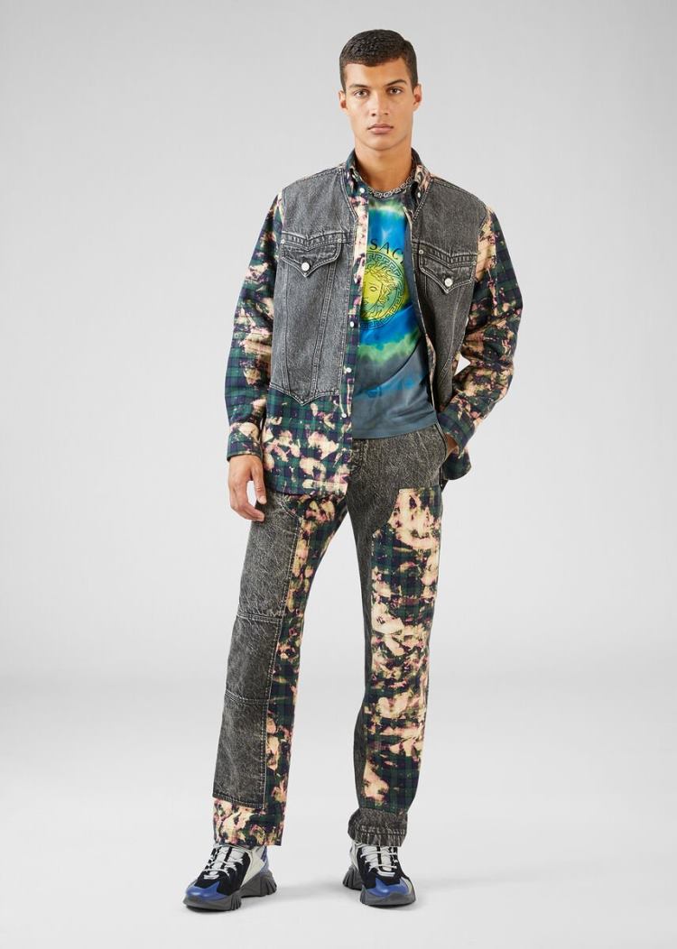 Versace Tartan Motif Jeans τζιν παντελονι ανδρικα Πολύχρωμο | BKRSP2G