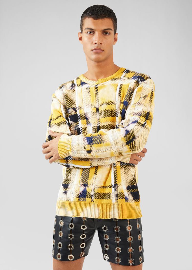 Versace Tartan Motif πουλοβερ Πουλόβερ ανδρικα Πολύχρωμο | 5MBNJQC