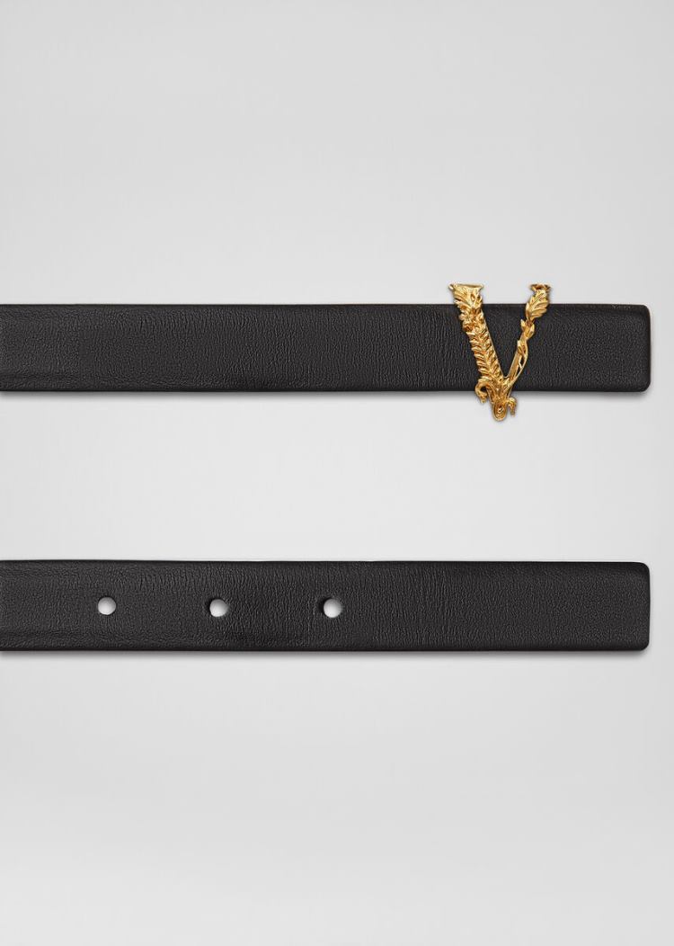 Versace Thin Virtus waist Belt ζωνη γυναικεια μαυρα | V7NOAD3