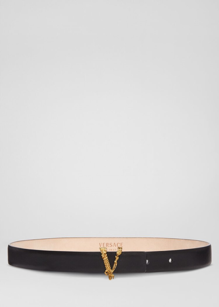 Versace Thin Virtus waist Belt ζωνη γυναικεια μαυρα | V7NOAD3