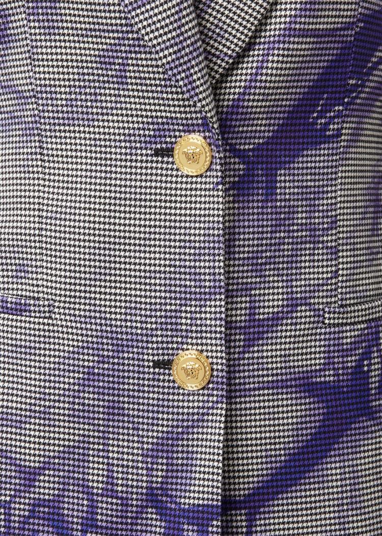 Versace Tie-Dye Houndstooth Blazer Μπλέιζερ γυναικεια μωβ | XX3DG3O