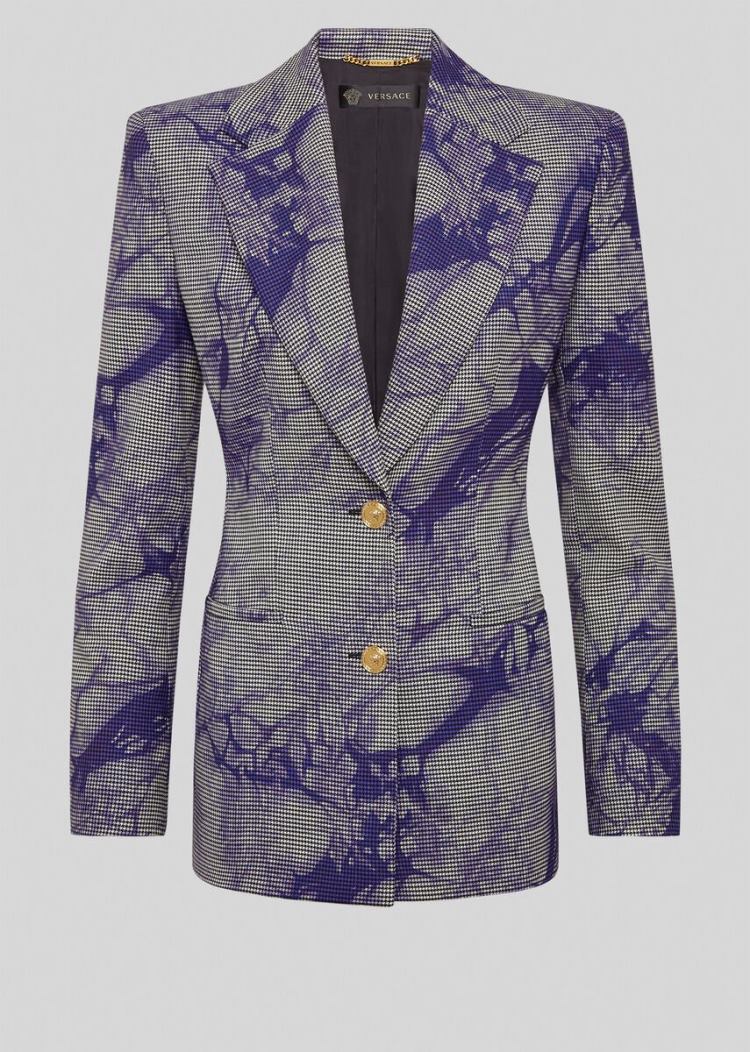 Versace Tie-Dye Houndstooth Blazer Μπλέιζερ γυναικεια μωβ | XX3DG3O