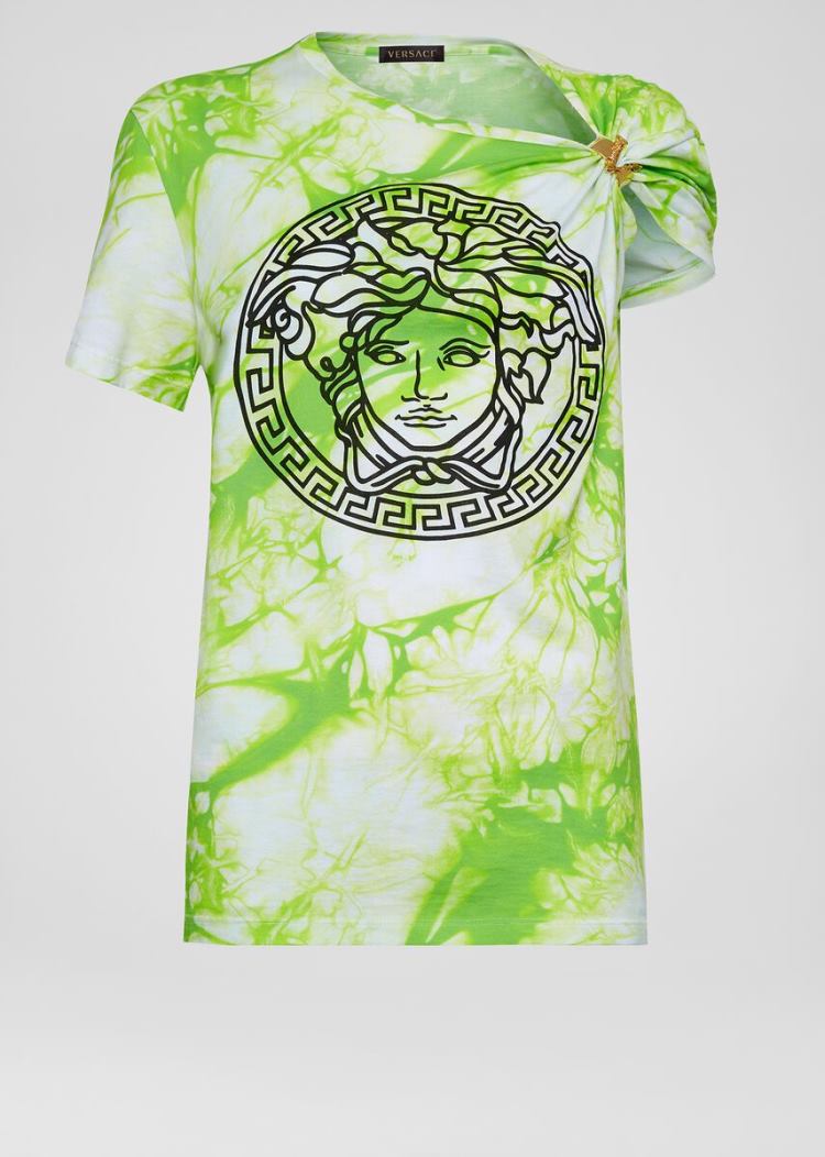 Versace Tie-Dye Medusa T Shirt μπλουζακια γυναικεια πρασινο | O7C6Y3F