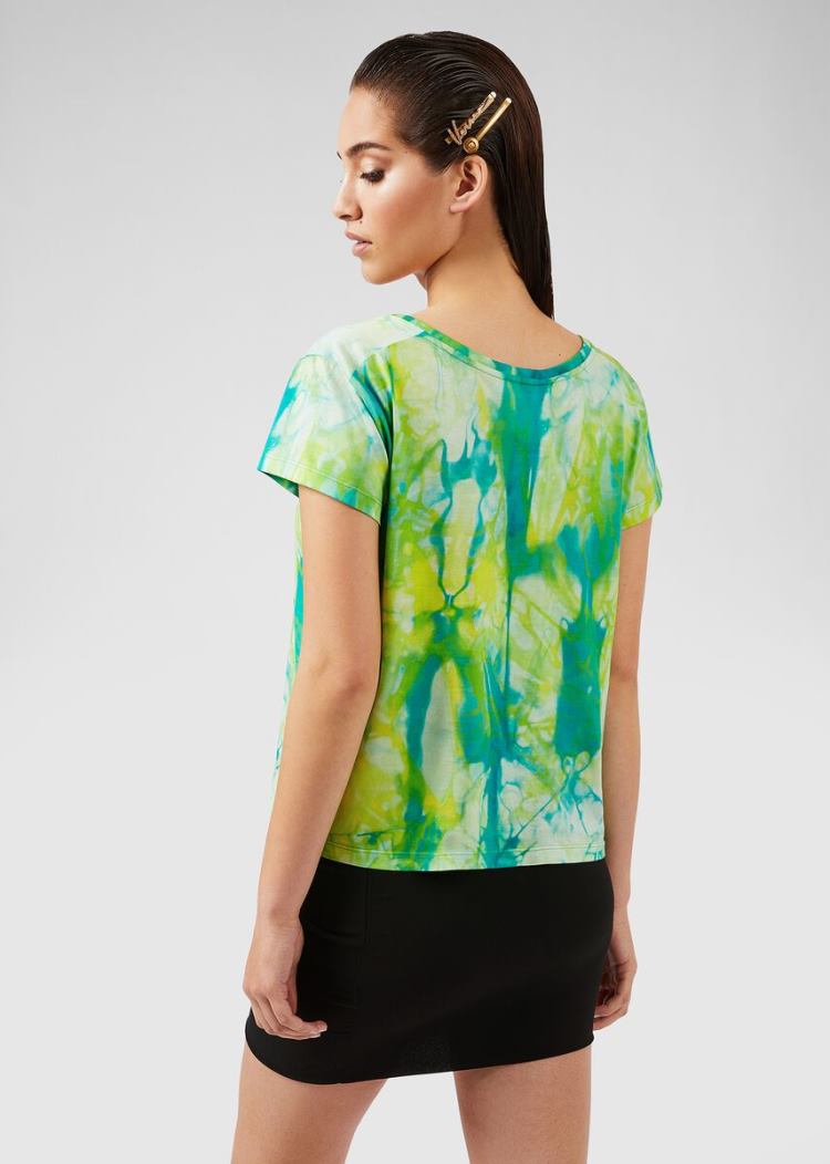 Versace Tie-Dye Print Medusa T Shirt μπλουζακια γυναικεια Πολύχρωμο | SRSMDAC