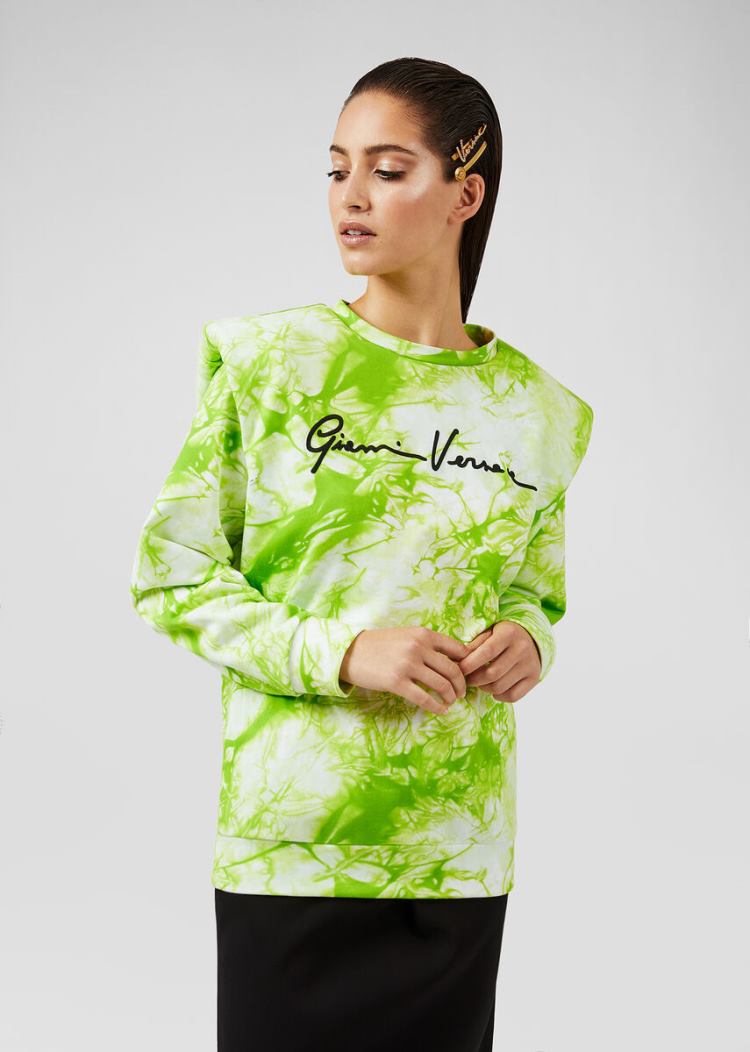Versace Tie-Dye Print Sweatshirt Φούτερ γυναικεια πρασινο | DAVEBRF