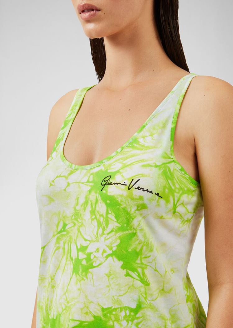 Versace Tie-Dye Print Tank Top Αριστος γυναικεια πρασινο | 99AME6D