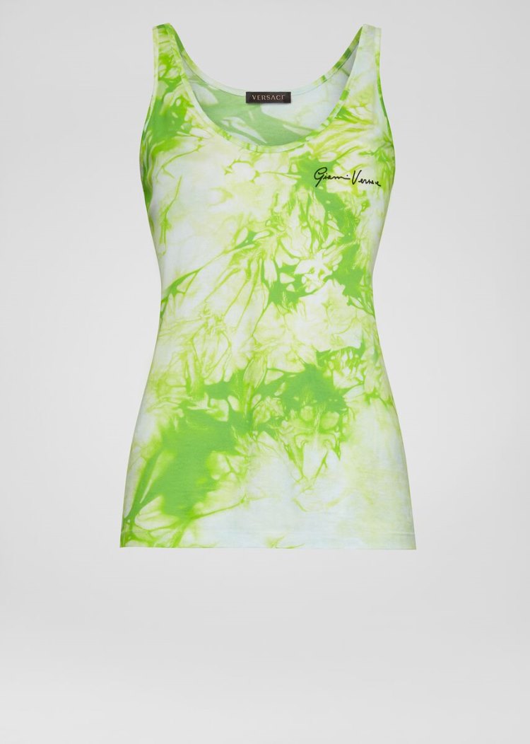 Versace Tie-Dye Print Tank Top Αριστος γυναικεια πρασινο | 99AME6D