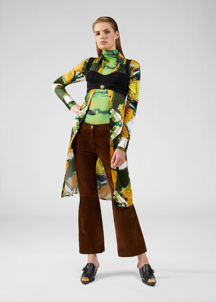 Versace Tie-Dye Silk πουλοβερ Πουλόβερ γυναικεια πρασινο μαυρα | ECISC9M