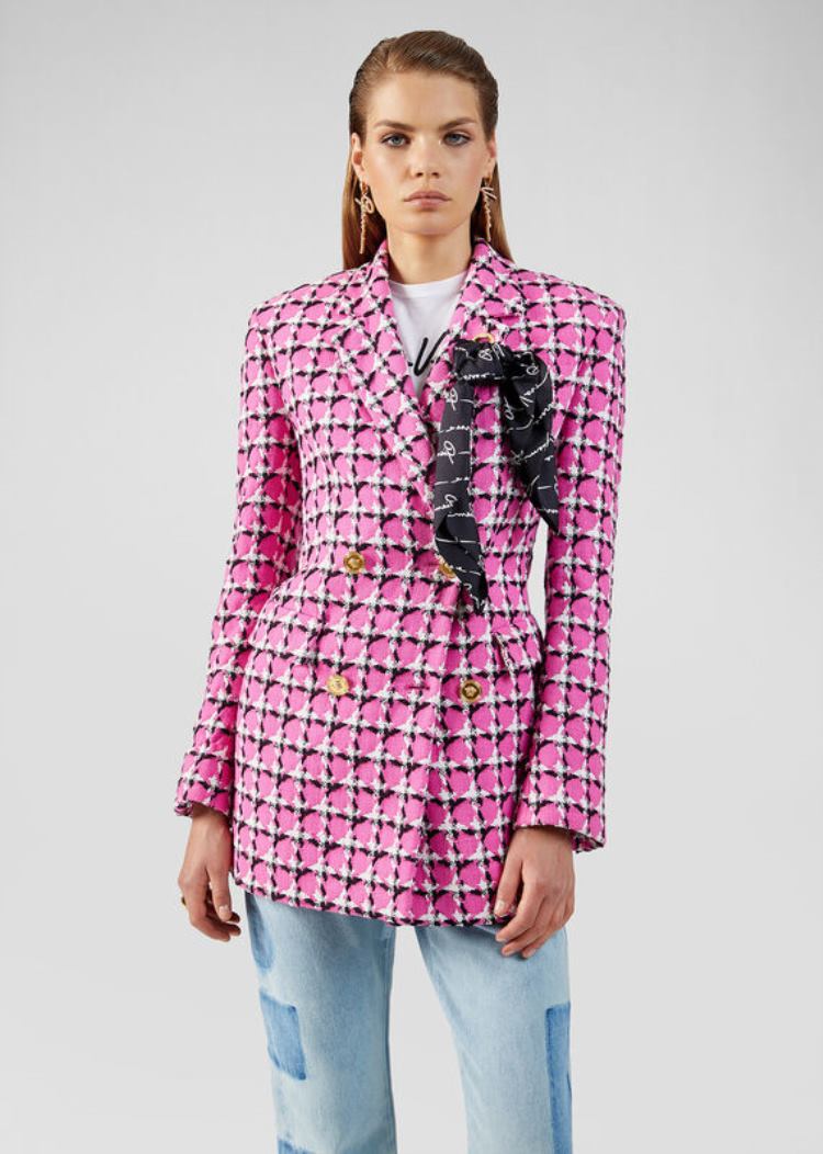 Versace Tweed Blazer Μπλέιζερ γυναικεια ροζ | JRZCM87