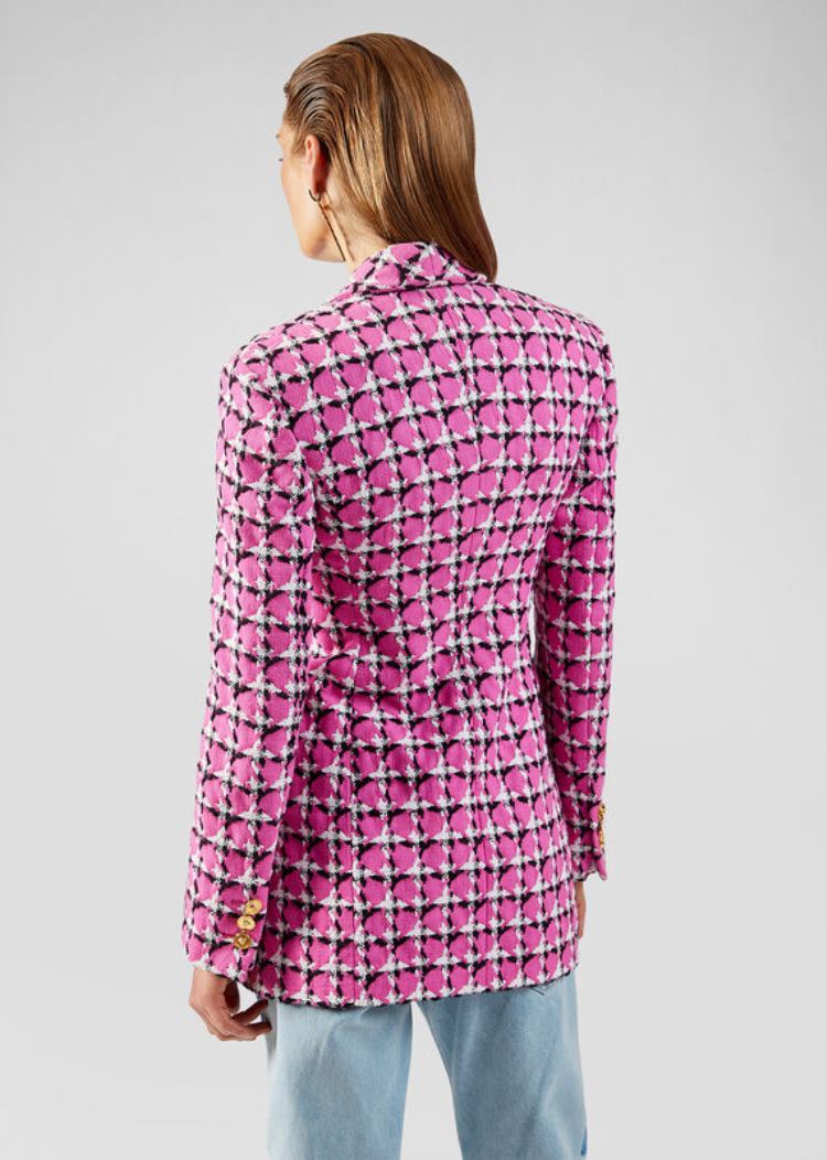 Versace Tweed Blazer Μπλέιζερ γυναικεια ροζ | JRZCM87